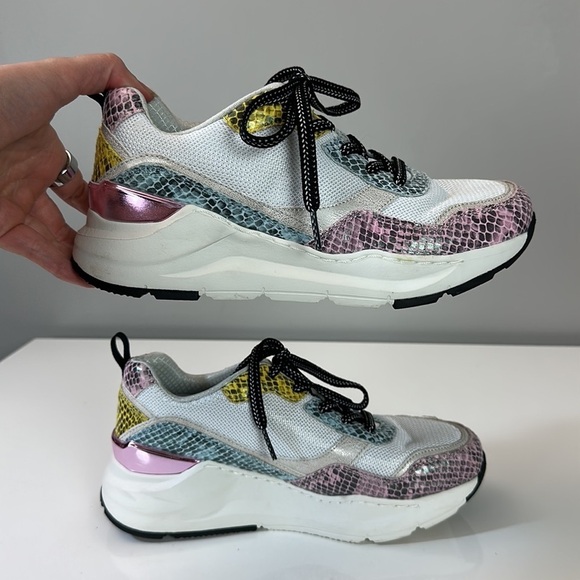 Skechers Rovina Jungle Vibes White Faux Leather Chunky Dad Sneakers Size 7 - Picture 14 of 15